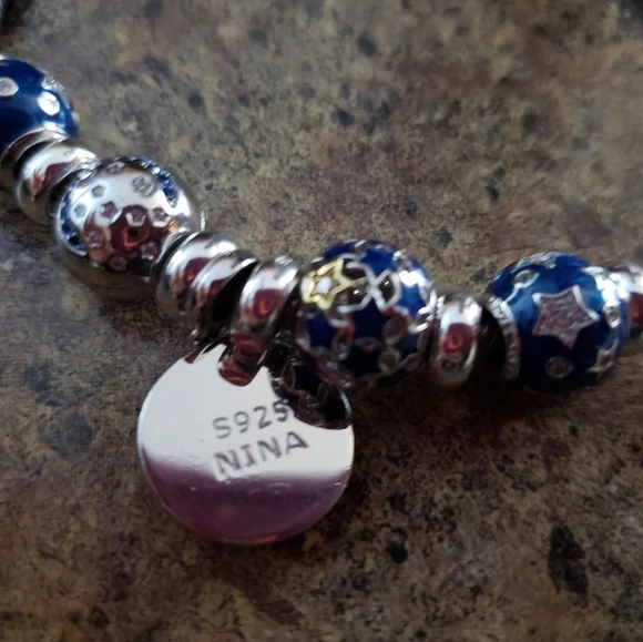 Nina Sterling Silver Charm Bracelet Compatible with pandora - Picture 2 of 4